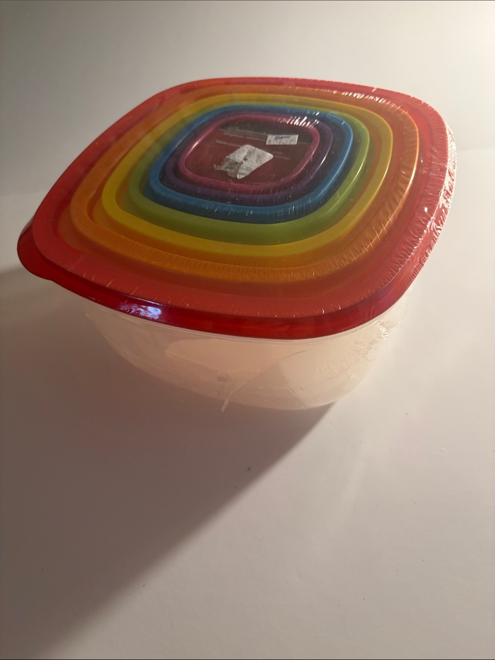 Rainbow Nesting Disposable Party Bowls with Colorful Lids